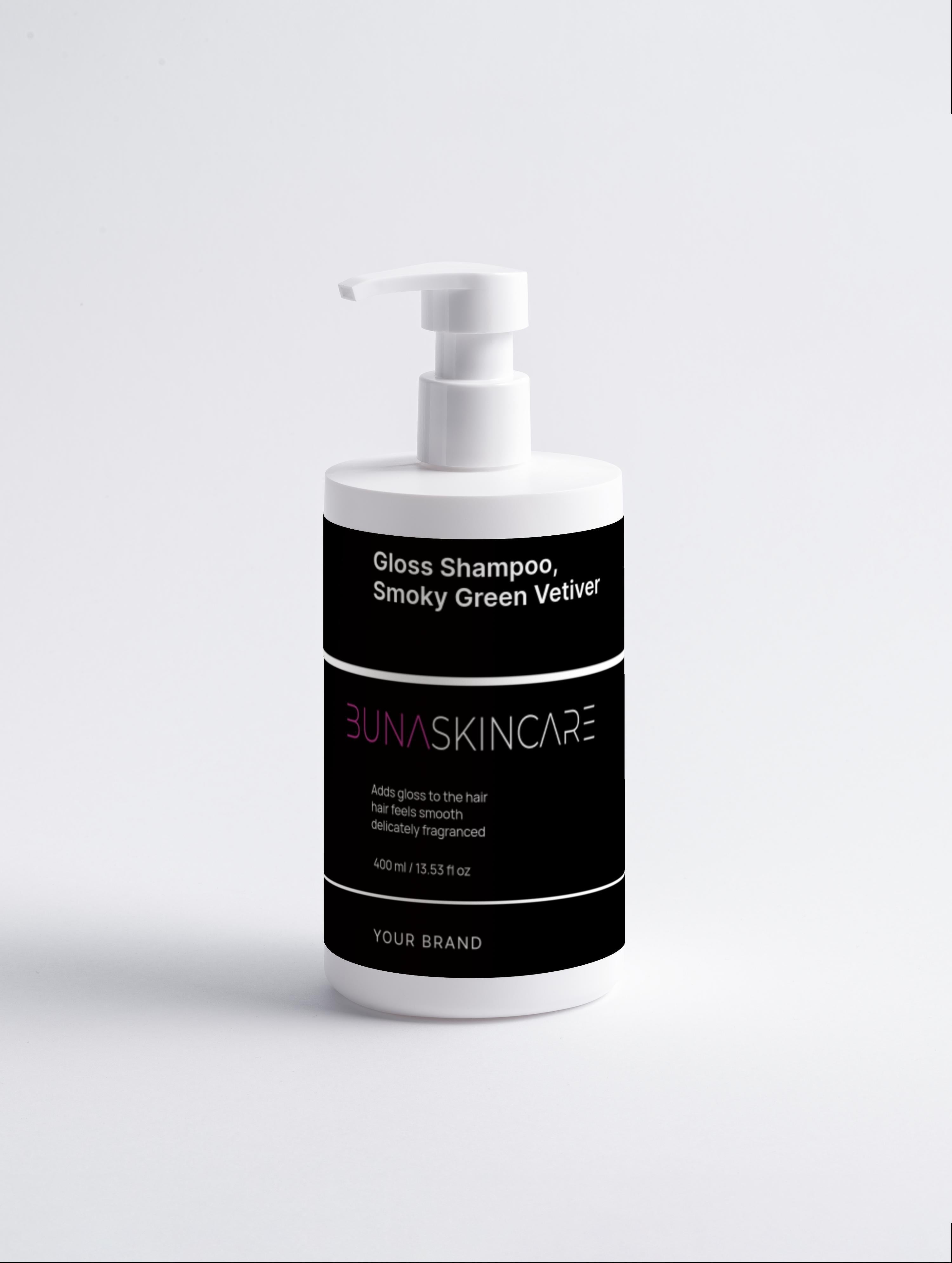 Gloss Shampoo Smoky Green Vetiver – Luxurious Hair Care by BUNASkincare